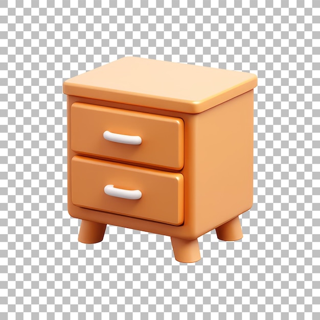 Caja de cajones Icono 3D brillante Estilo Emoji mínimo Objeto PNG aislado