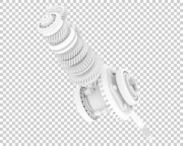 Caja de cambios aislada en la ilustración de renderizado 3d de fondo transparente