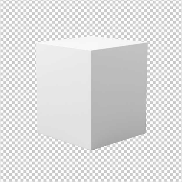 PSD caja de cartón blanca en blanco png