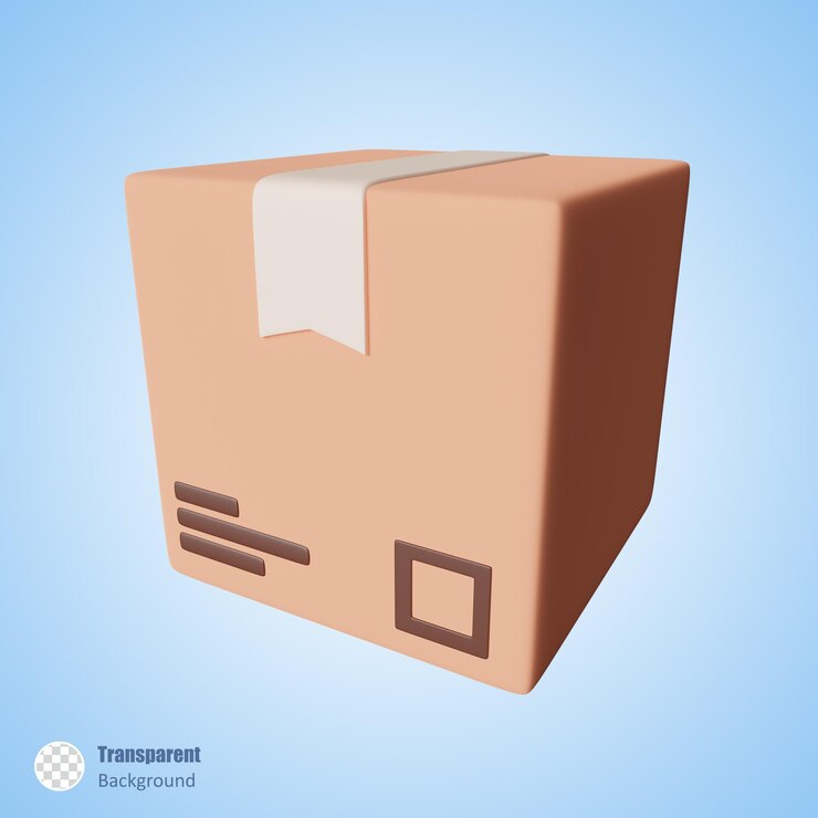 PSD caja de cartón en diseño de render 3d