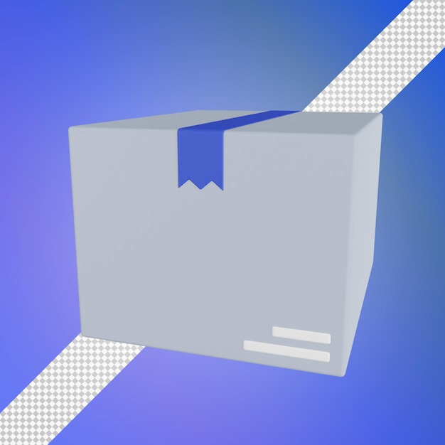 PSD caja de cartón ilustración 3d