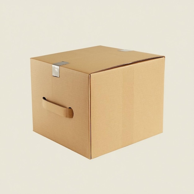 una caja de cartón con un mango que dice vacío en él