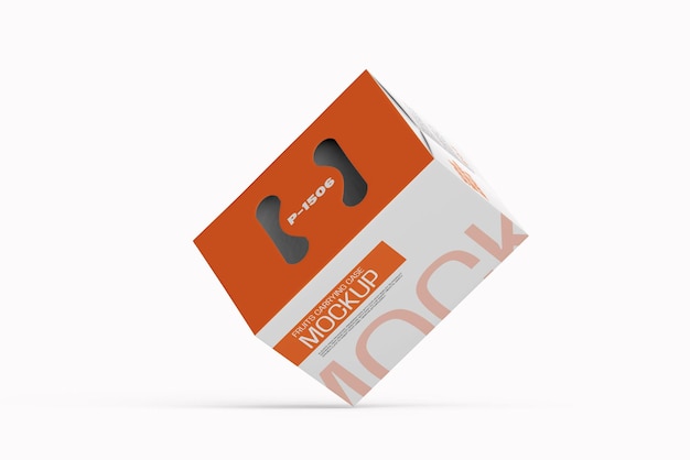 Caja de cartón para el transporte de botellas de jugo de frutas con la etiqueta Mockup