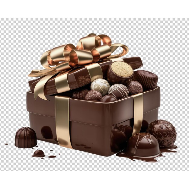 una caja de chocolates con chocolates y chocolates