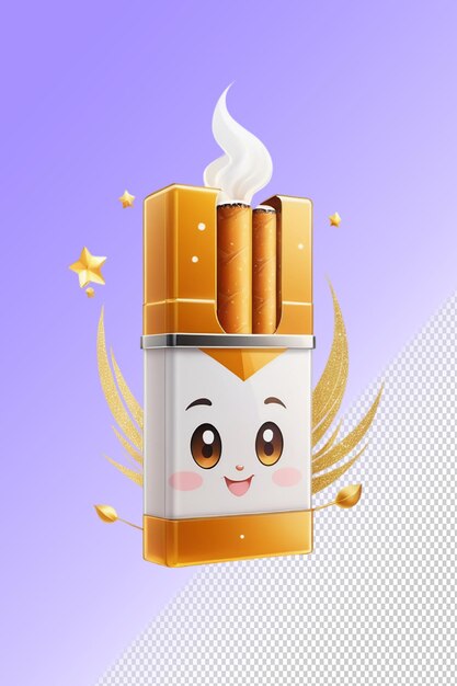 Una caja de cigarrillos con una cara en ella