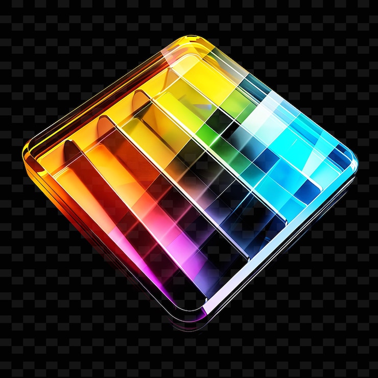 PSD una caja de color arco iris con fondo negro y un fondo negro con fondo negro