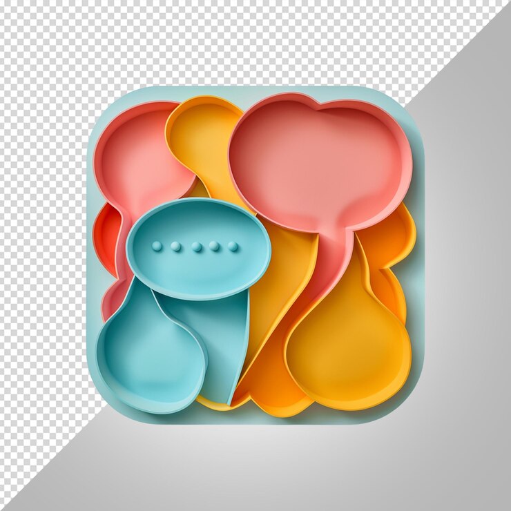 PSD una caja colorida con un personaje de dibujos animados azul y naranja en él