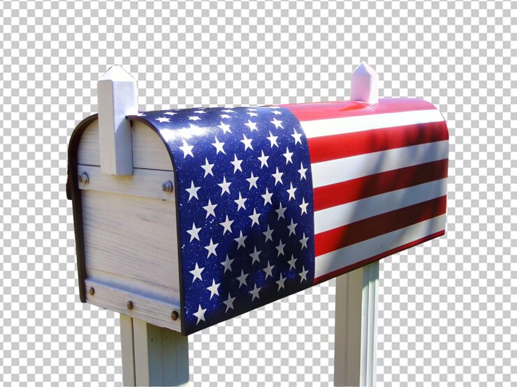 PSD la caja de correo de metal de la bandera estadounidense