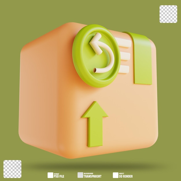 Caja de devolución de ilustración 3D 3