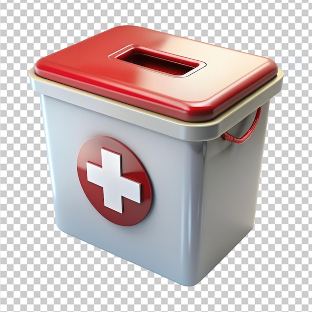 PSD caja de donación de hepatitis en un fondo transparente