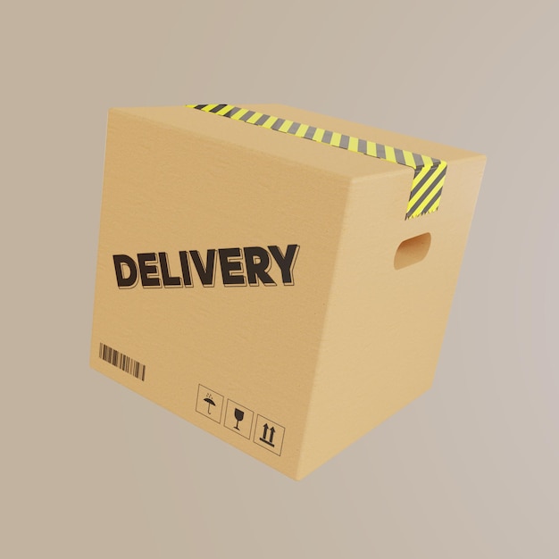 Caja de entrega 3d psd