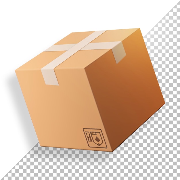 PSD caja de envío en 3d