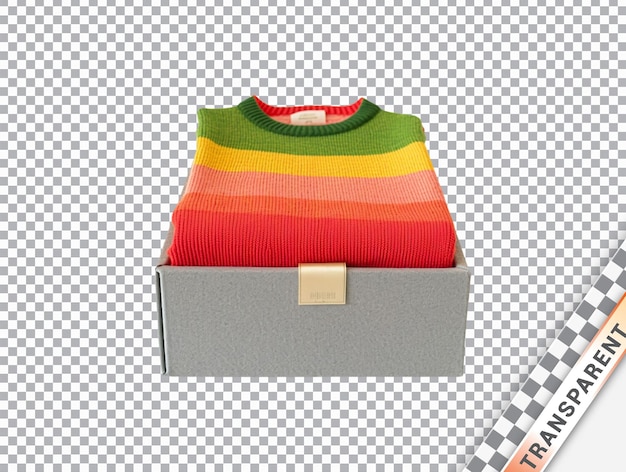 Una caja con fondo transparente de suéter