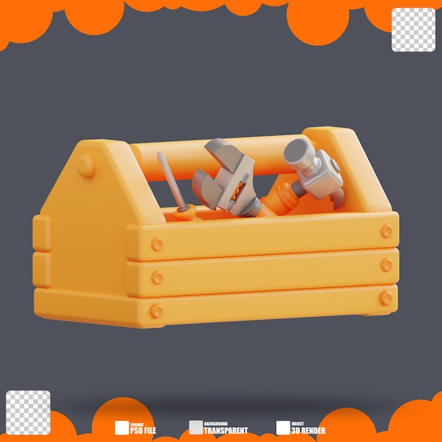 PSD caja de herramientas de ilustración 3d 2