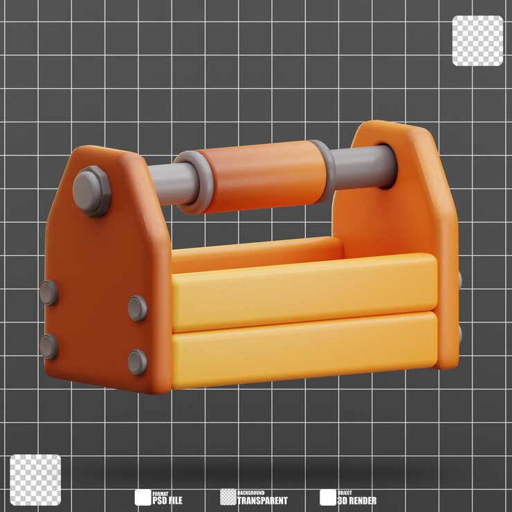 PSD caja de herramientas de ilustración 3d