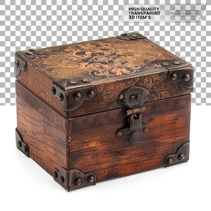 PSD caja de joyas una caja utilizada para almacenar artículos de joyería sobre un fondo transparente