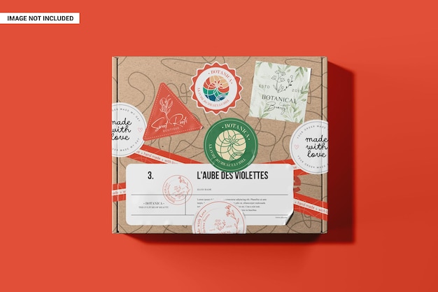 Caja Kraft con un conjunto de modelos de pegatinas diferentes