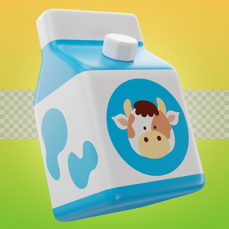 PSD caja de leche de ilustración 3d del icono de regreso a la escuela