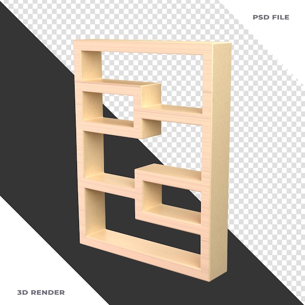 Caja de libro de madera Ilustración 3D