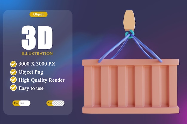 Caja de logística de ilustración 3d 3