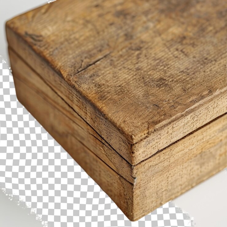 PSD una caja de madera con una cubierta de madera que dice la parte inferior de ella