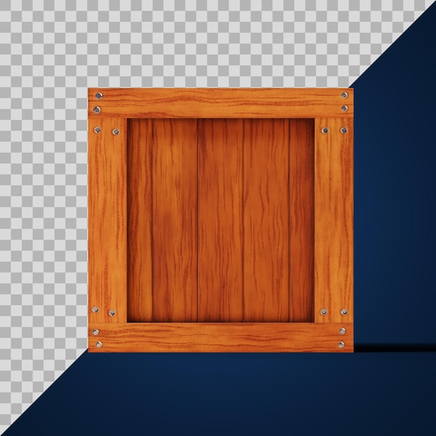 PSD caja de madera estilizada en 3d