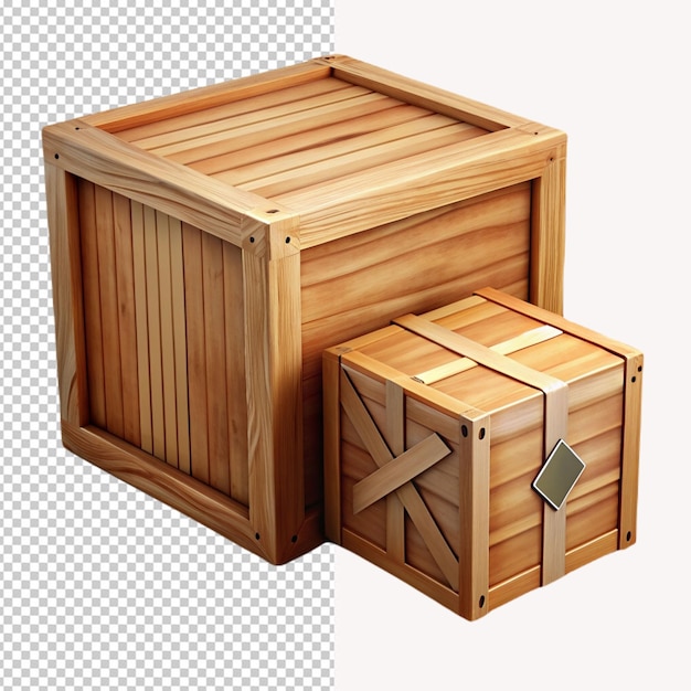 PSD una caja de madera con una etiqueta que dice caja en ella