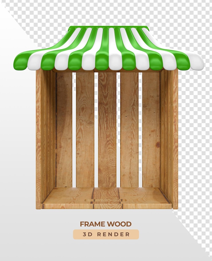 PSD caja de madera con fondo transparente de tela de tienda de frutas y verduras