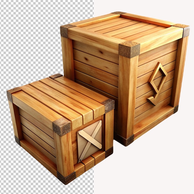 Una caja de madera con una forma cuadrada y el número 2 en ella