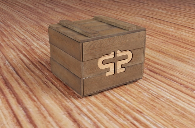 Una caja de madera con las letras sp