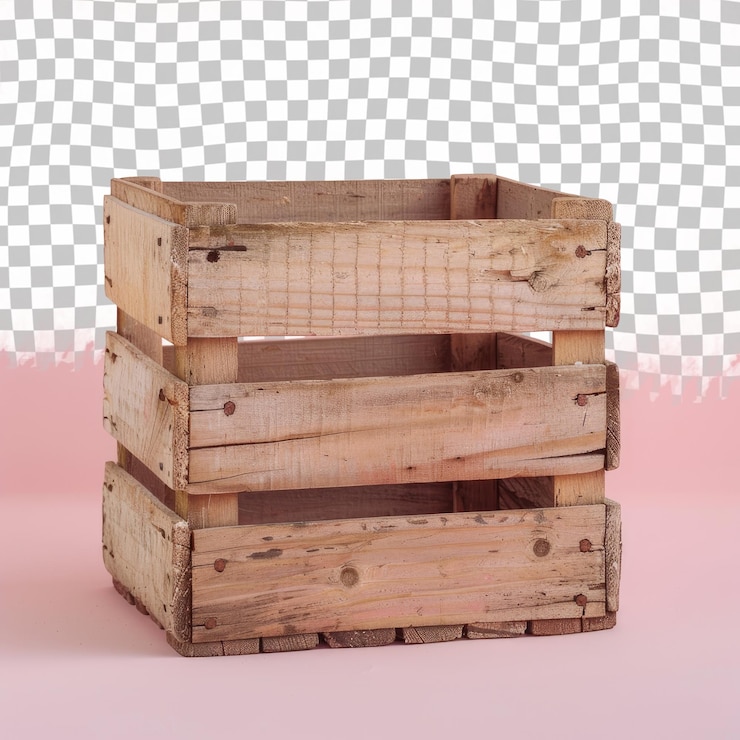 PSD una caja de madera con el número 4 en ella
