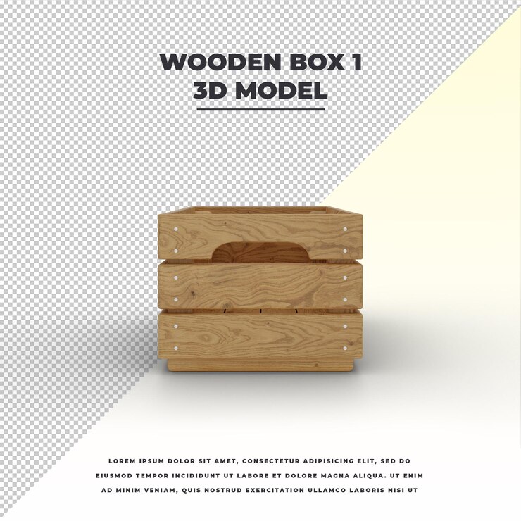 PSD caja de madera