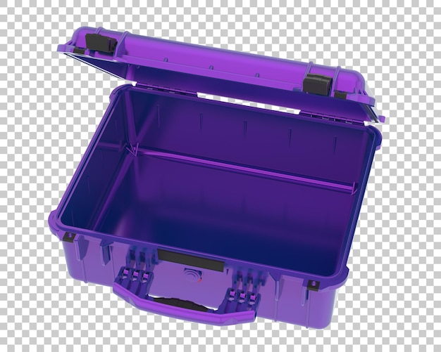 Caja metálica sobre fondo transparente Ilustración de renderizado 3d