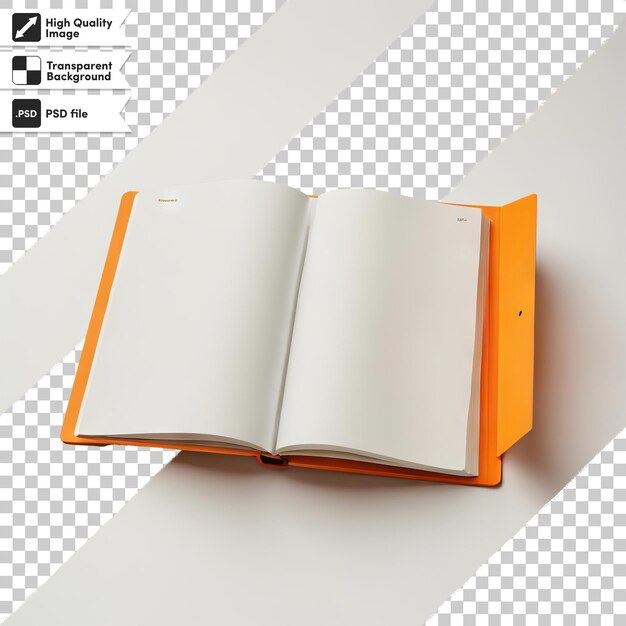 PSD una caja naranja con una imagen de un libro que dice por favor en él
