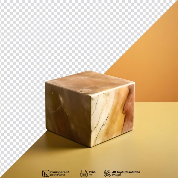 La caja de ónix se encuentra sola aislada en un fondo transparente