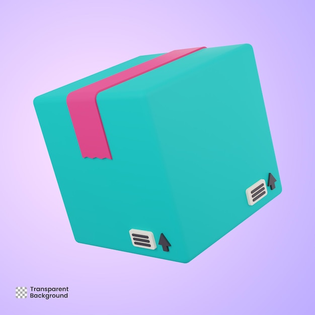 PSD caja, paquete, 3d, ilustración