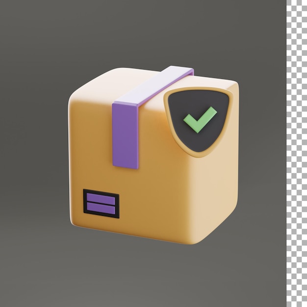 Caja de paquete con escudo de seguridad