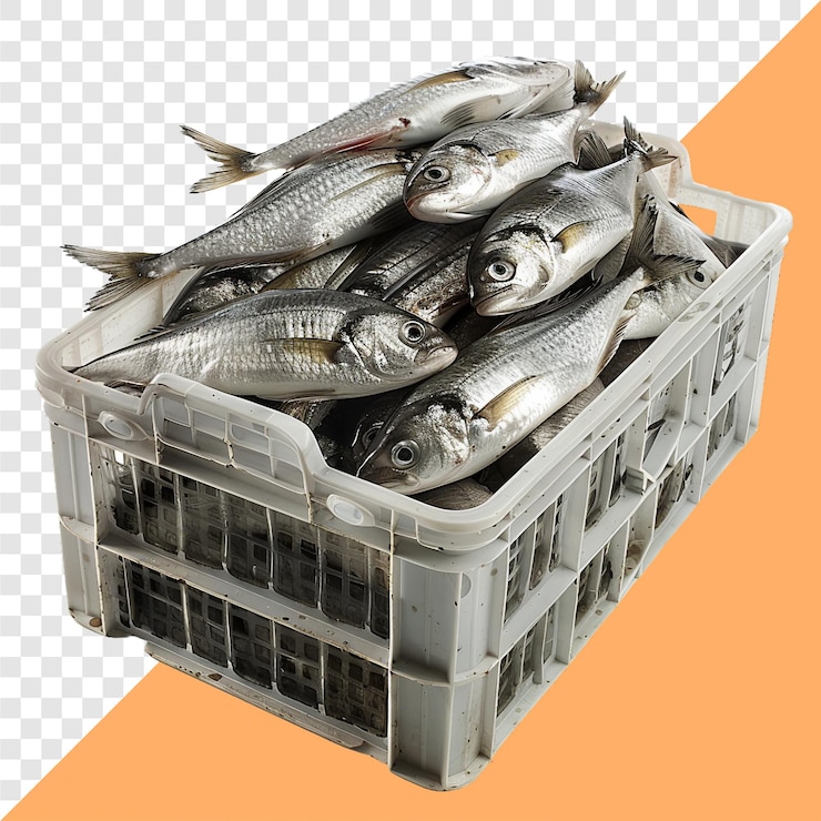 PSD caja de peces fondo transparente imagen aislada generativa de ia