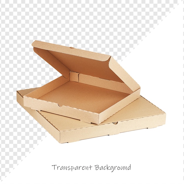 Caja de pizza abierta encima de una caja de pizza cerrada