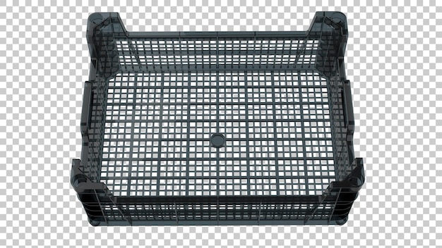 Caja de plástico vacía aislada sobre fondo transparente ilustración de renderizado 3d