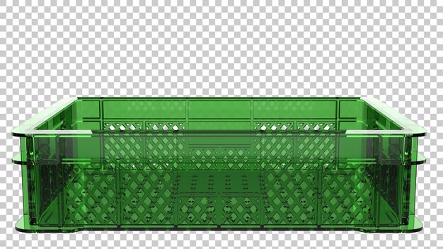 Caja de plástico vacía sobre fondo transparente ilustración de renderizado 3d