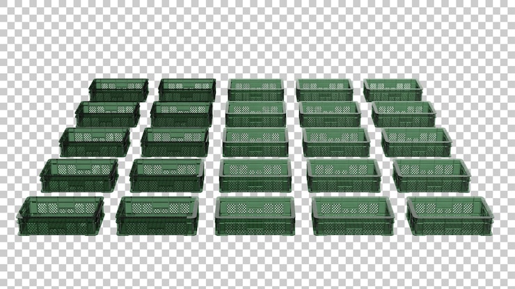 PSD caja de plástico vacía sobre fondo transparente ilustración de renderizado 3d