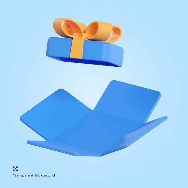 Caja de regalo, 3d, icono, ilustración