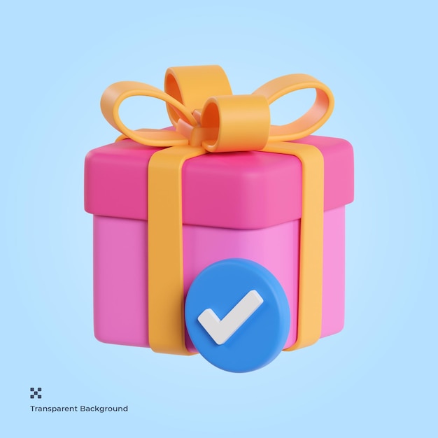 caja de regalo, 3d, icono, ilustración