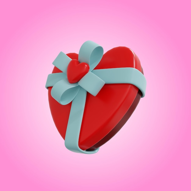 Caja de regalo de amor 3d