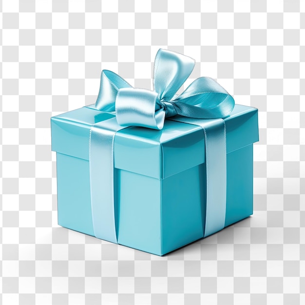 PSD caja de regalo azul sobre fondo de transparencia psd