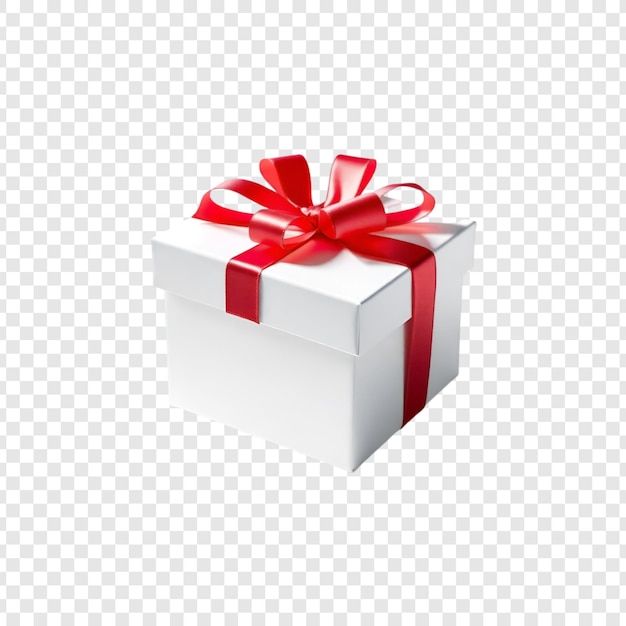 Caja de regalo blanca con cinta roja