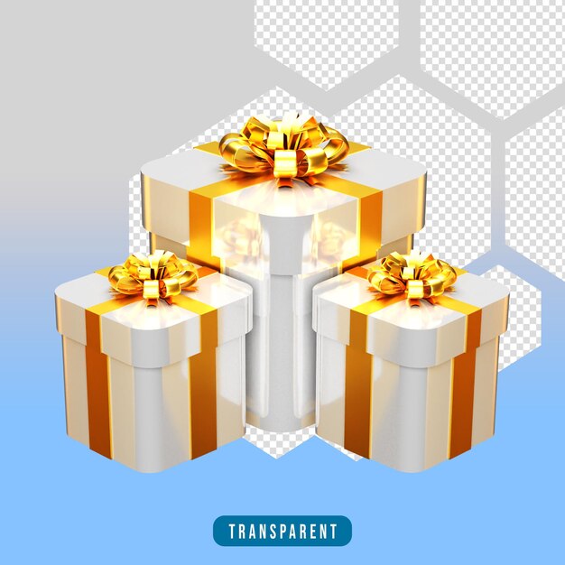 Caja de regalo blanca de render 3d