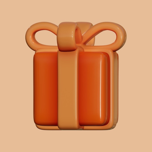 Caja de regalo brillante en 3d de color
