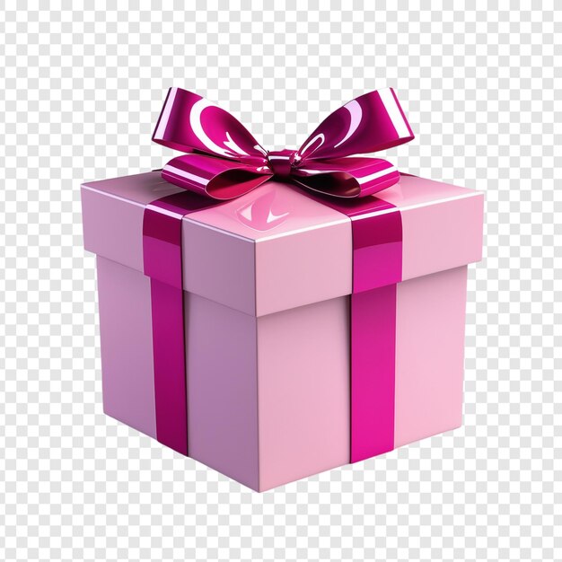 PSD caja de regalo con cinta 3d render png aislado en fondo transparente psd premium